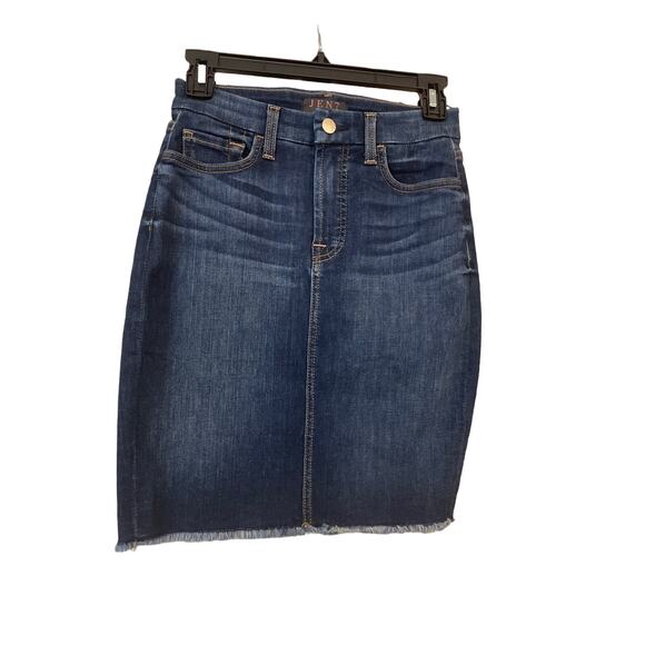 7 For All Mankind Dark Blue Jeans Skirt Women's Size 0 NWOT - Picture 2 of 5